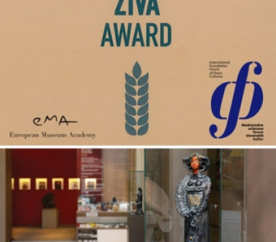 Logo takmičenja i organizatora i nagrada „Živa“ izložena u Galeriji Matice srpske